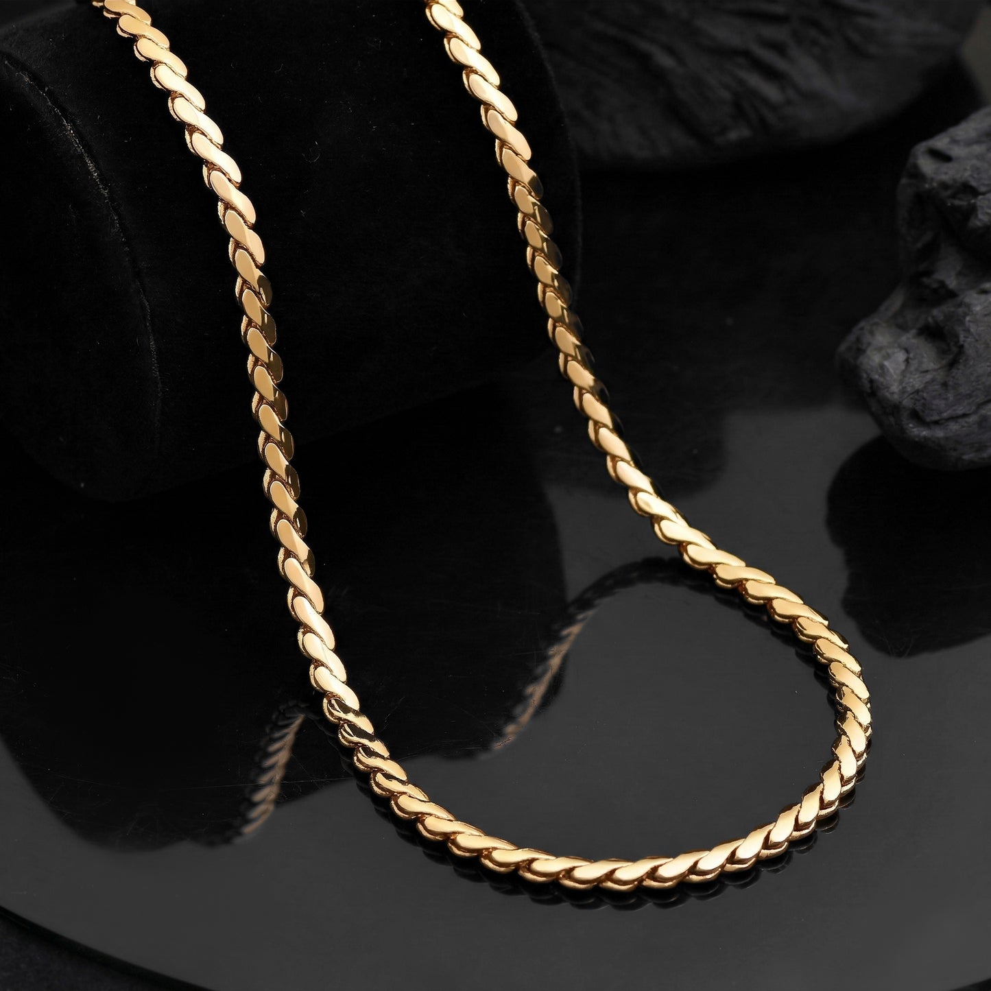 Stainless Steel Serpentine Chain Necklace | Handmade Antiqued Chain Necklace | 24" Men's Jewelry | Statement Chain for Him | Pendant Chain