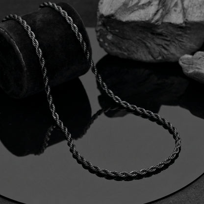 Stainless Steel Twisted Chain Necklace – Z Black Hip Hop Chain for Men & Women – Viking Jewelry – Eco-Friendly Pendant Chain