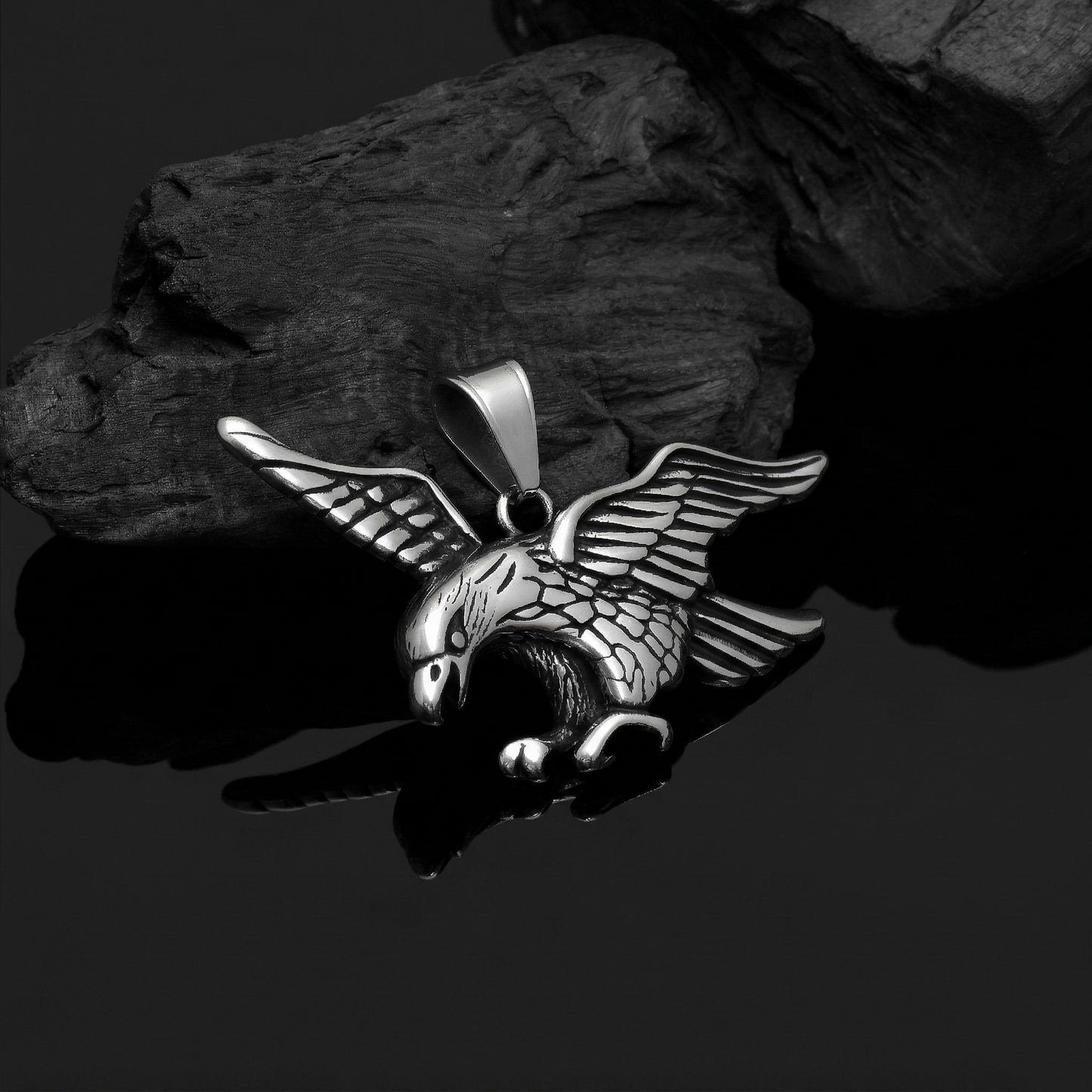 Eagle Necklace, Bird Pendant, American Eagle Necklace, Freedom Pendant, Thunderbird Hawk Bird Necklace, Men's Punk Jewelry, Gift for Him