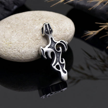 Gothic Cross Pendant Necklace, Stainless Steel Cross Jewelry, Tribal Cross Necklace, Christian Cross Charm, Punk Cross Pendant for Men Women