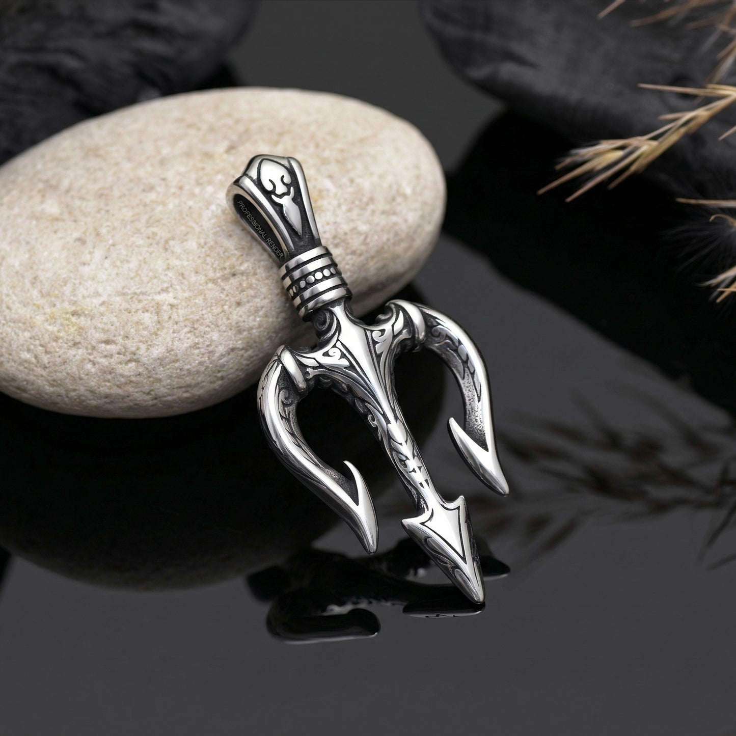 Neptune's Trident Pendant Necklace, Poseidon Spear Pendant, Greek Mythology Theme Jewelry, Trident of Shiva pendant, Gift for Him & Her