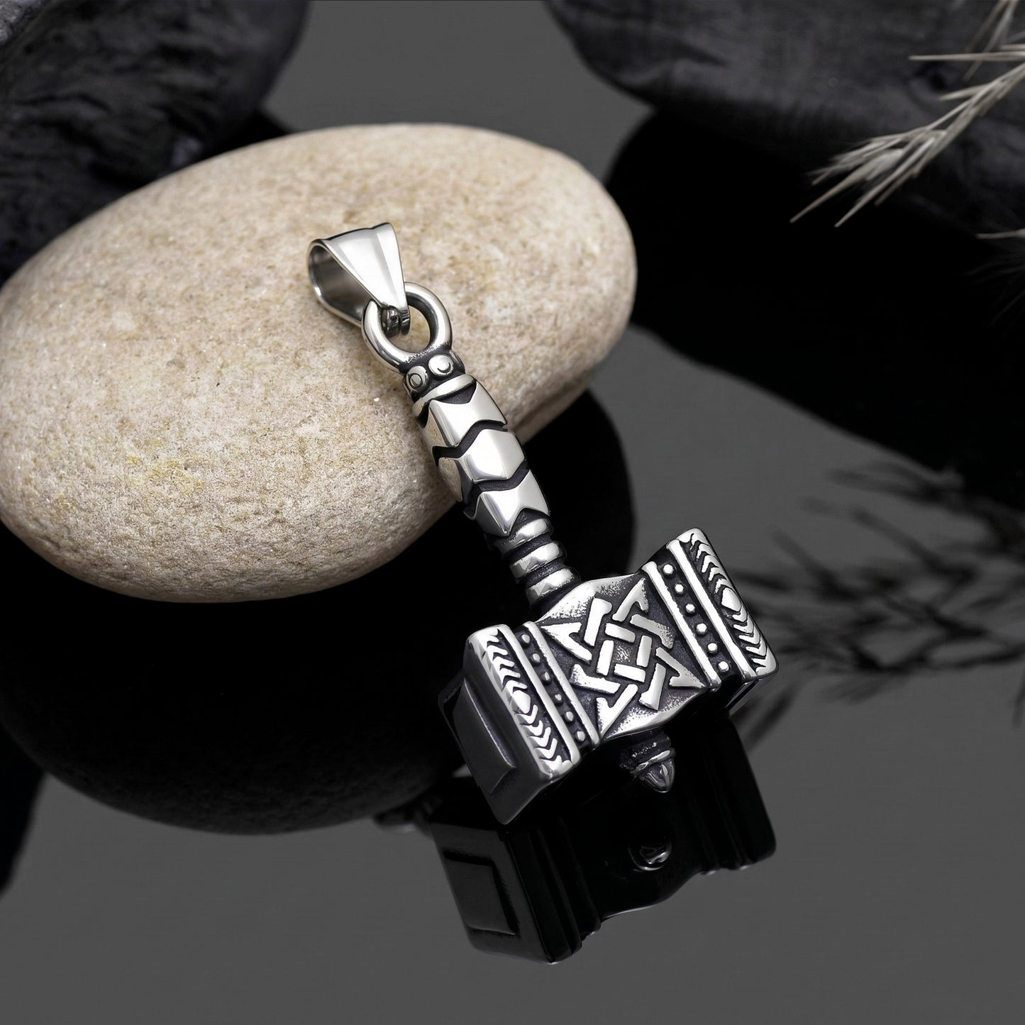 Thor Hammer Necklace, Men's Viking Pendant, Divine Mjolnir Thor Hammer Amulet, Retro Viking Jewelry, Norse Gift, Unisex Necklace