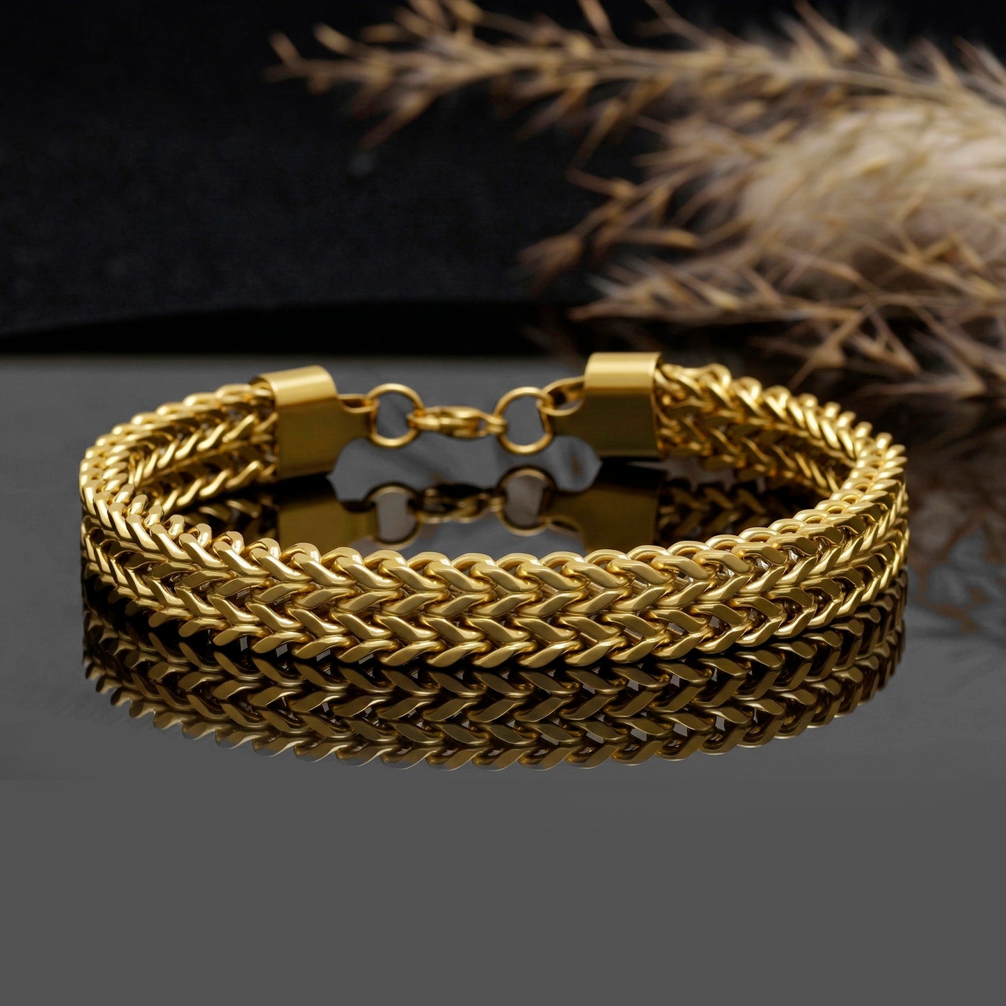 Stainless Steel Woven Chain Bracelet for Men & Women – Braided Chain Bracelet | Lobster Clasp Jewelry Gift – 9 Inch Handmade Bracelet
