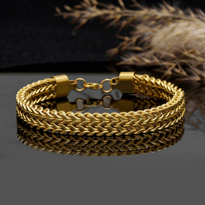 Stainless Steel Woven Chain Bracelet for Men & Women – Braided Chain Bracelet | Lobster Clasp Jewelry Gift – 9 Inch Handmade Bracelet