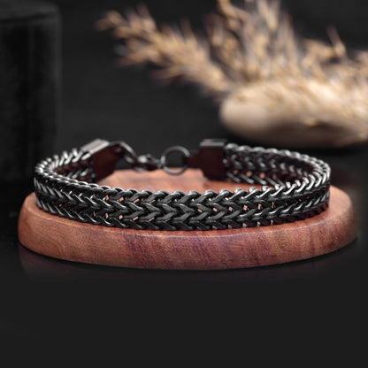 Stainless Steel Woven Chain Bracelet for Men & Women – Braided Chain Bracelet | Lobster Clasp Jewelry Gift – 9 Inch Handmade Bracelet