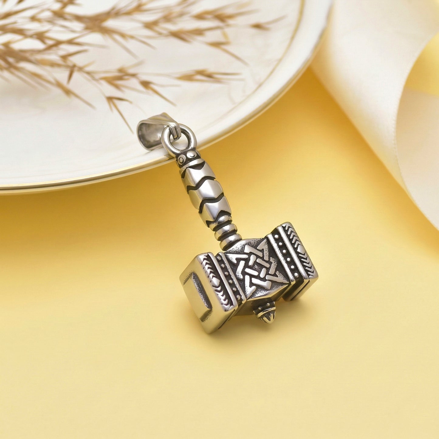 Thor Hammer Necklace, Men's Viking Pendant, Divine Mjolnir Thor Hammer Amulet, Retro Viking Jewelry, Norse Gift, Unisex Necklace