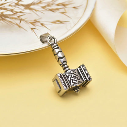 Thor Hammer Necklace, Men's Viking Pendant, Divine Mjolnir Thor Hammer Amulet, Retro Viking Jewelry, Norse Gift, Unisex Necklace