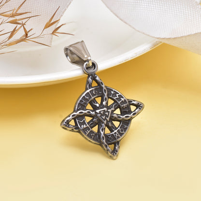 Viking Valknut Pendant, Celtic Know Necklace, Protective Amulet, Viking Rune Compass Pendant Necklace, Norse Vegvisir Charm, Gift for Him