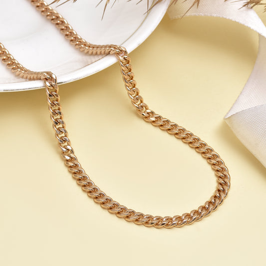 20 Inch Gold Curb Chain Necklace, Stainless Steel Classic Link Chain, Minimalist Everyday Jewelry, Unisex Chain