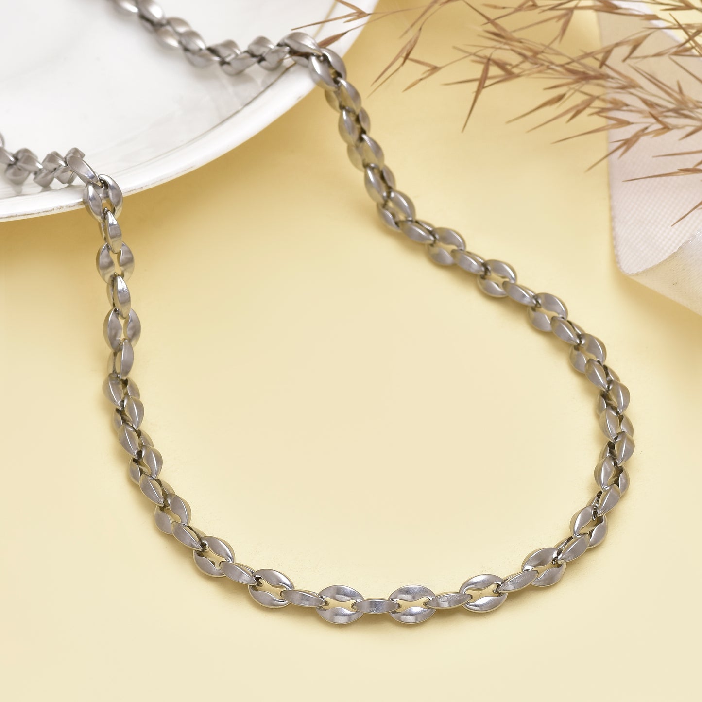 Stainless Steel Twisted Chain Necklace – Pure Solid Steel Chain for Men & Women – Viking Jewelry – Eco-Friendly Pendant Chain