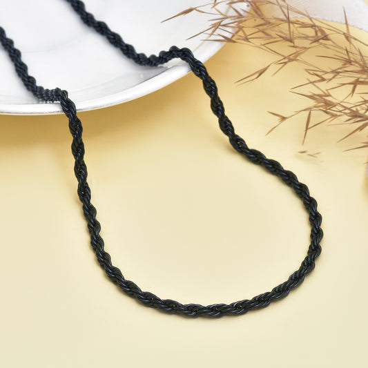 Stainless Steel Twisted Chain Necklace – Z Black Hip Hop Chain for Men & Women – Viking Jewelry – Eco-Friendly Pendant Chain
