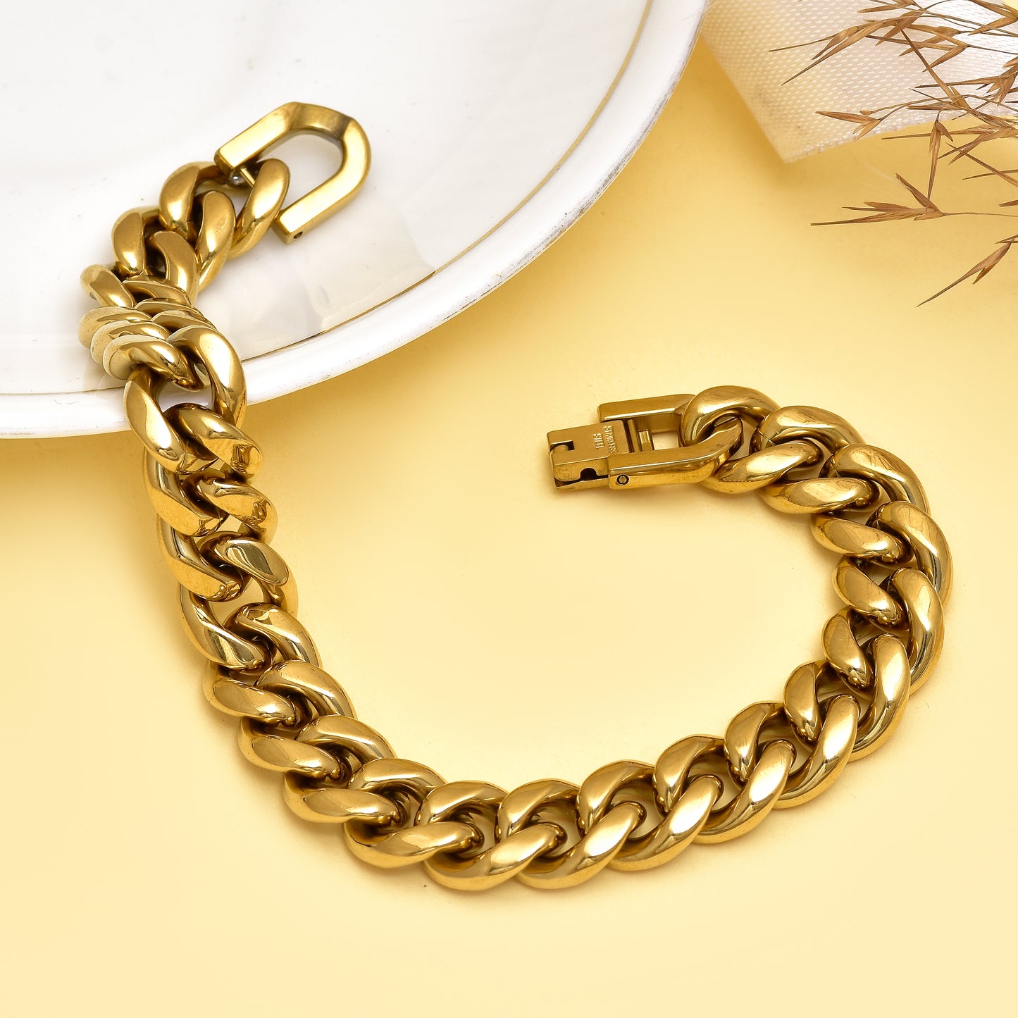 Gold Curb Chain Bracelet, Men & Women Link Chain Jewelry, Unisex Curb Chain, Wholesale Jewelry Suppliers, Gift for Him, Gift for Her