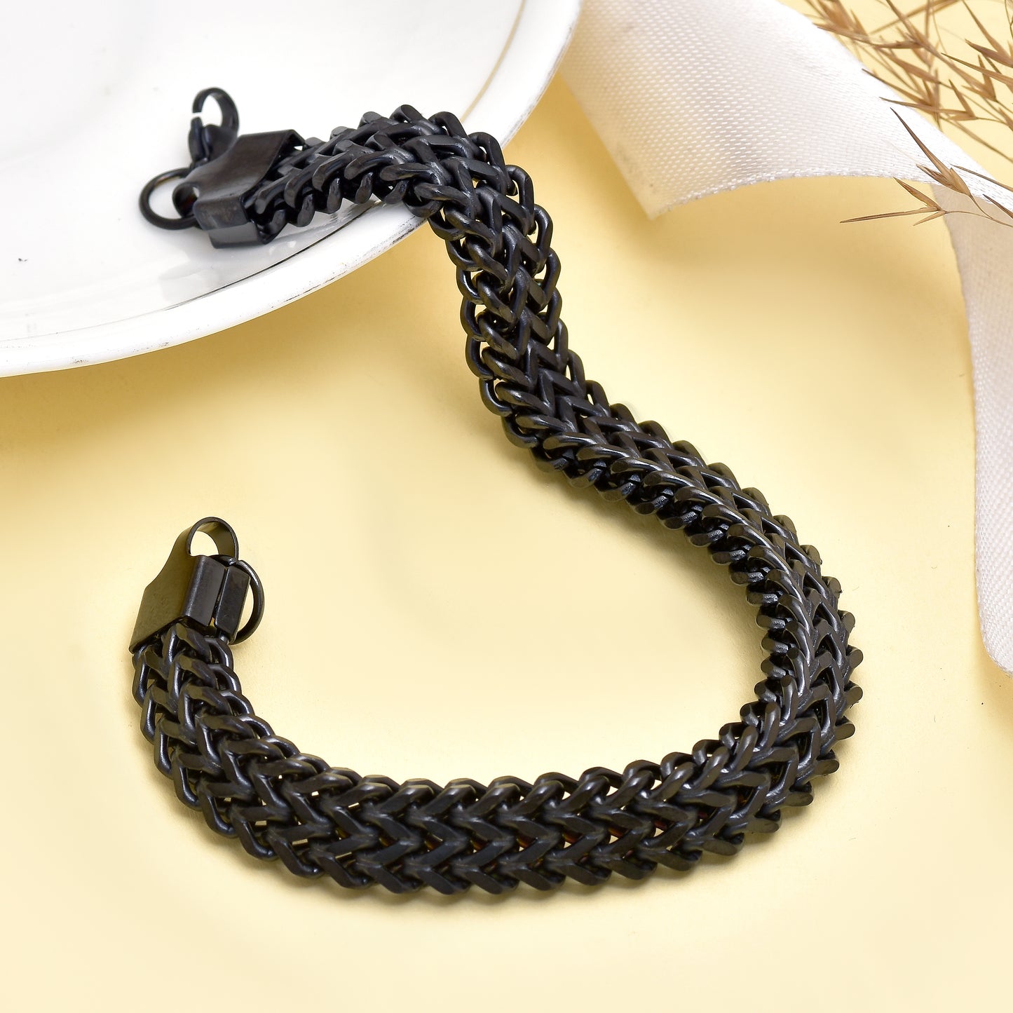 Stainless Steel Woven Chain Bracelet for Men & Women – Braided Chain Bracelet | Lobster Clasp Jewelry Gift – 9 Inch Handmade Bracelet