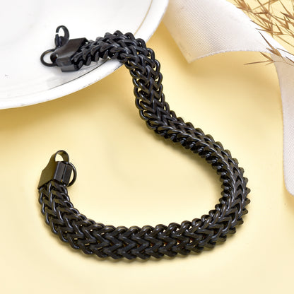 Stainless Steel Woven Chain Bracelet for Men & Women – Braided Chain Bracelet | Lobster Clasp Jewelry Gift – 9 Inch Handmade Bracelet