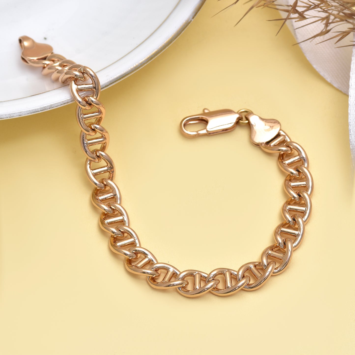 Gold Filled Bracelet - 8 Inch Thick Curb Chain Bracelet - Cuban Link Bracelet - Stainless Steel Men's Bracelet - Unisex Chain Bracelet
