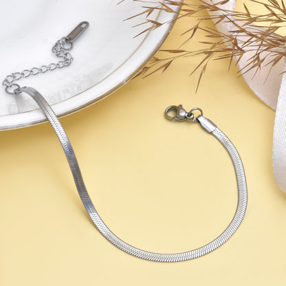Snake Chain Bracelet | Adjustable Silver Snake Design Necklace | Gothic Punk Serpent Jewelry Gift for Her