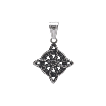 Viking Valknut Pendant, Celtic Know Necklace, Protective Amulet, Viking Rune Compass Pendant Necklace, Norse Vegvisir Charm, Gift for Him