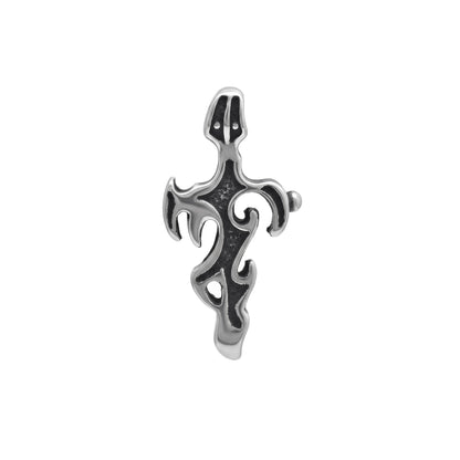 Gothic Cross Pendant Necklace, Stainless Steel Cross Jewelry, Tribal Cross Necklace, Christian Cross Charm, Punk Cross Pendant for Men Women
