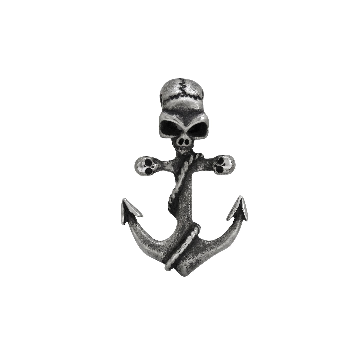 Anchor Skull Necklace, Gothic Sailor Jewelry, Men's Viking Jewelry Design, Skull Charm, Pirate Skull Necklace, Gift for Him