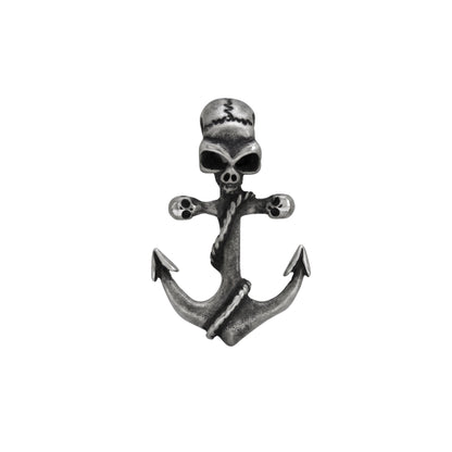 Anchor Skull Necklace, Gothic Sailor Jewelry, Men's Viking Jewelry Design, Skull Charm, Pirate Skull Necklace, Gift for Him