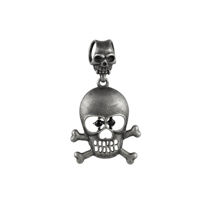 Skull Crossbones Pendant Necklace, Gothic Skull Necklace, Stainless Steel Skull Jewelry, Biker Skull Pendant, Gothic Jewelry Gift