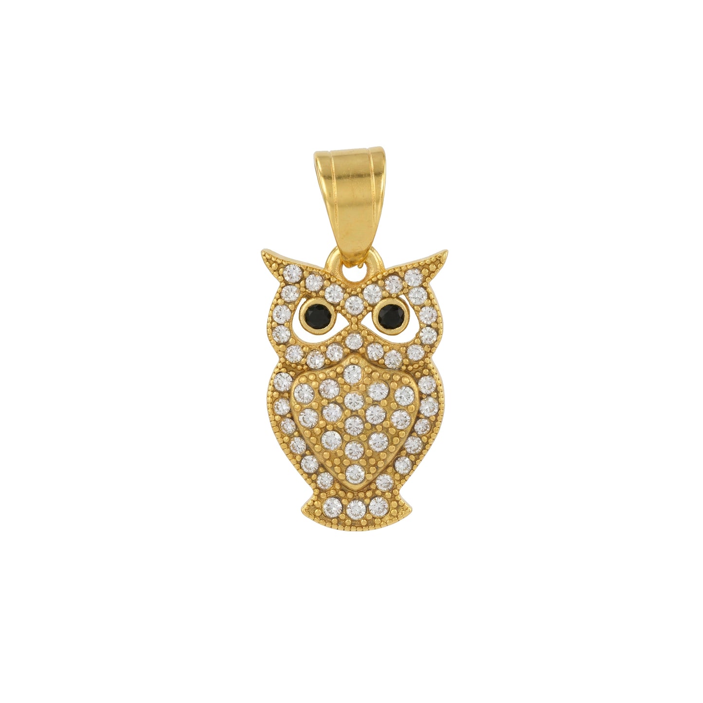 Iced Out Owl Necklace for Men - Mini Gold Filled Owl Pendant - Owl Charm Pendant - Cute Owl Necklace - DIY Jewelry Findings Making