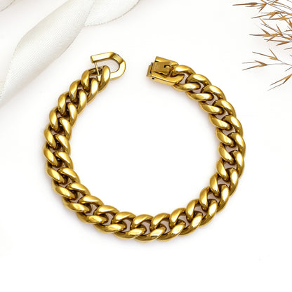 Gold Curb Chain Bracelet, Men & Women Link Chain Jewelry, Unisex Curb Chain, Wholesale Jewelry Suppliers, Gift for Him, Gift for Her