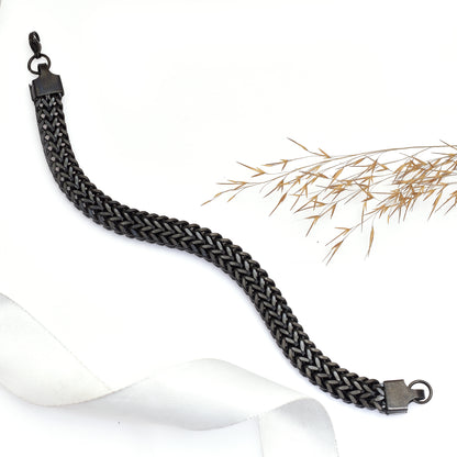 Stainless Steel Woven Chain Bracelet for Men & Women – Braided Chain Bracelet | Lobster Clasp Jewelry Gift – 9 Inch Handmade Bracelet