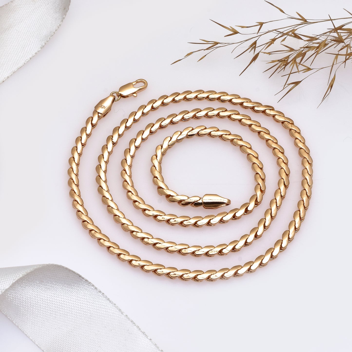 Stainless Steel Serpentine Chain Necklace | Handmade Antiqued Chain Necklace | 24" Men's Jewelry | Statement Chain for Him | Pendant Chain