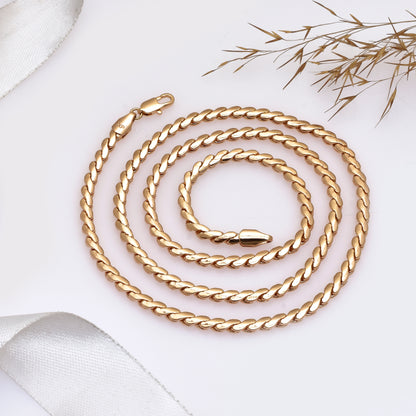 Stainless Steel Serpentine Chain Necklace | Handmade Antiqued Chain Necklace | 24" Men's Jewelry | Statement Chain for Him | Pendant Chain
