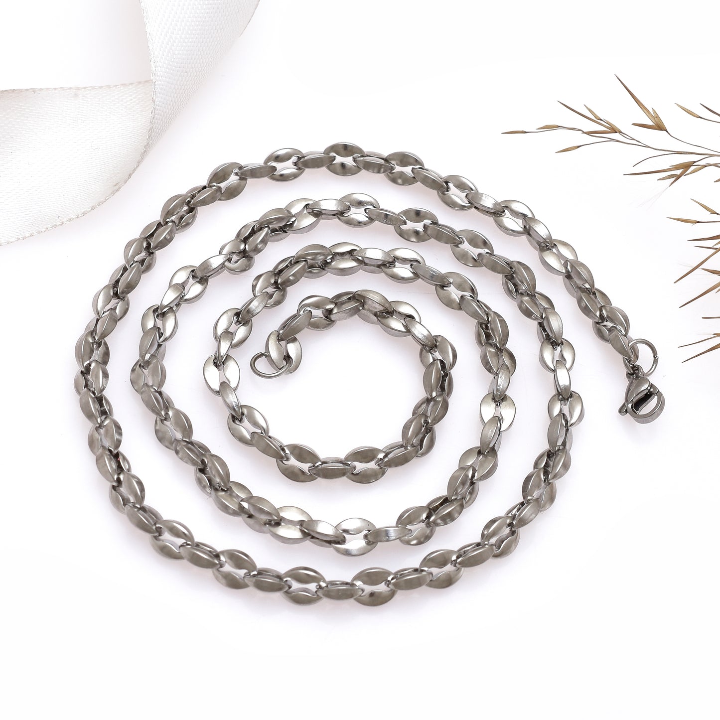 Stainless Steel Twisted Chain Necklace – Pure Solid Steel Chain for Men & Women – Viking Jewelry – Eco-Friendly Pendant Chain