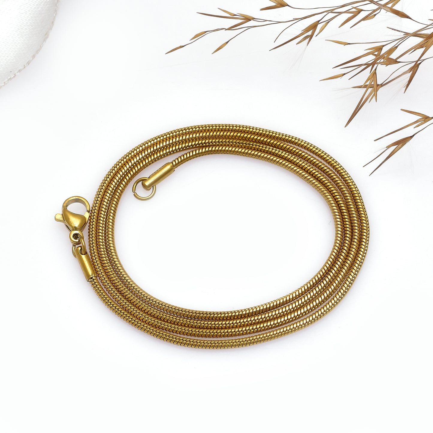 Stainless Steel Wheat Chain Necklace – Stainless Steel Chain for Men & Women – 2.5mm Viking Jewelry – Eco-Friendly Pendant Chain