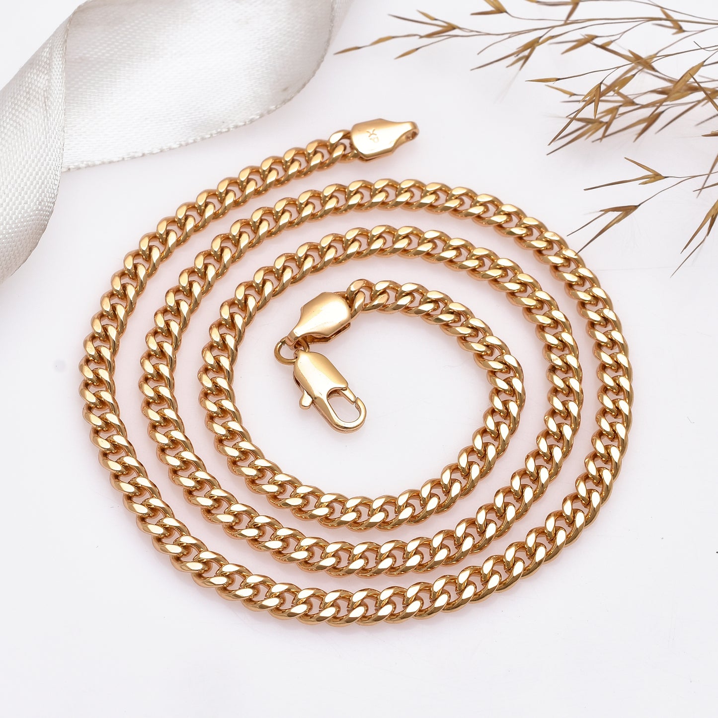 20 Inch Gold Curb Chain Necklace, Stainless Steel Classic Link Chain, Minimalist Everyday Jewelry, Unisex Chain