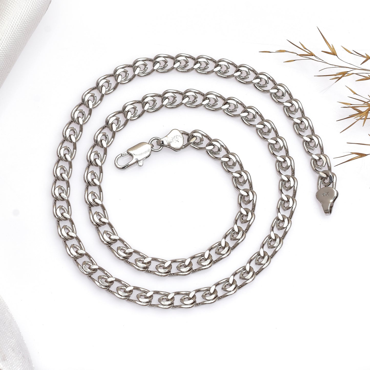Stainless Steel Cuban Link Chain Necklace 18 Inch | Silver Tone Curb Chain for Men & Women | Bold Minimalist Everyday Jewelry