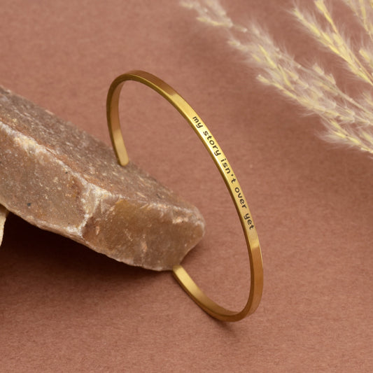Motivational Quote Engraved Bar Bracelet, Engraved Open Cuff Bracelet, Inspirational Quote Bangle, Christmas Gift, Empowerment Gift for Her