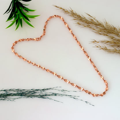 100% Oxidized Copper Twisted Chain Necklace – Pure Solid Copper Chain for Men & Women – 5mm Viking Jewelry – Eco-Friendly Pendant Chain