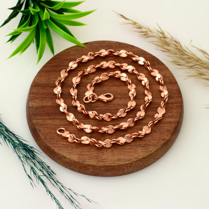 100% Oxidized Copper Twisted Chain Necklace – Pure Solid Copper Chain for Men & Women – 5mm Viking Jewelry – Eco-Friendly Pendant Chain
