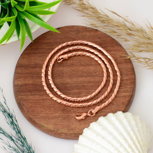 Copper Serpentine Chain Necklace | Handmade Antiqued Chain Necklace | 14"-28" Men's Jewelry | Statement Chain for Him | Pendant Chain