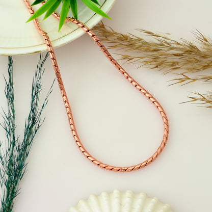 Copper Serpentine Chain Necklace | Handmade Antiqued Chain Necklace | 14"-28" Men's Jewelry | Statement Chain for Him | Pendant Chain