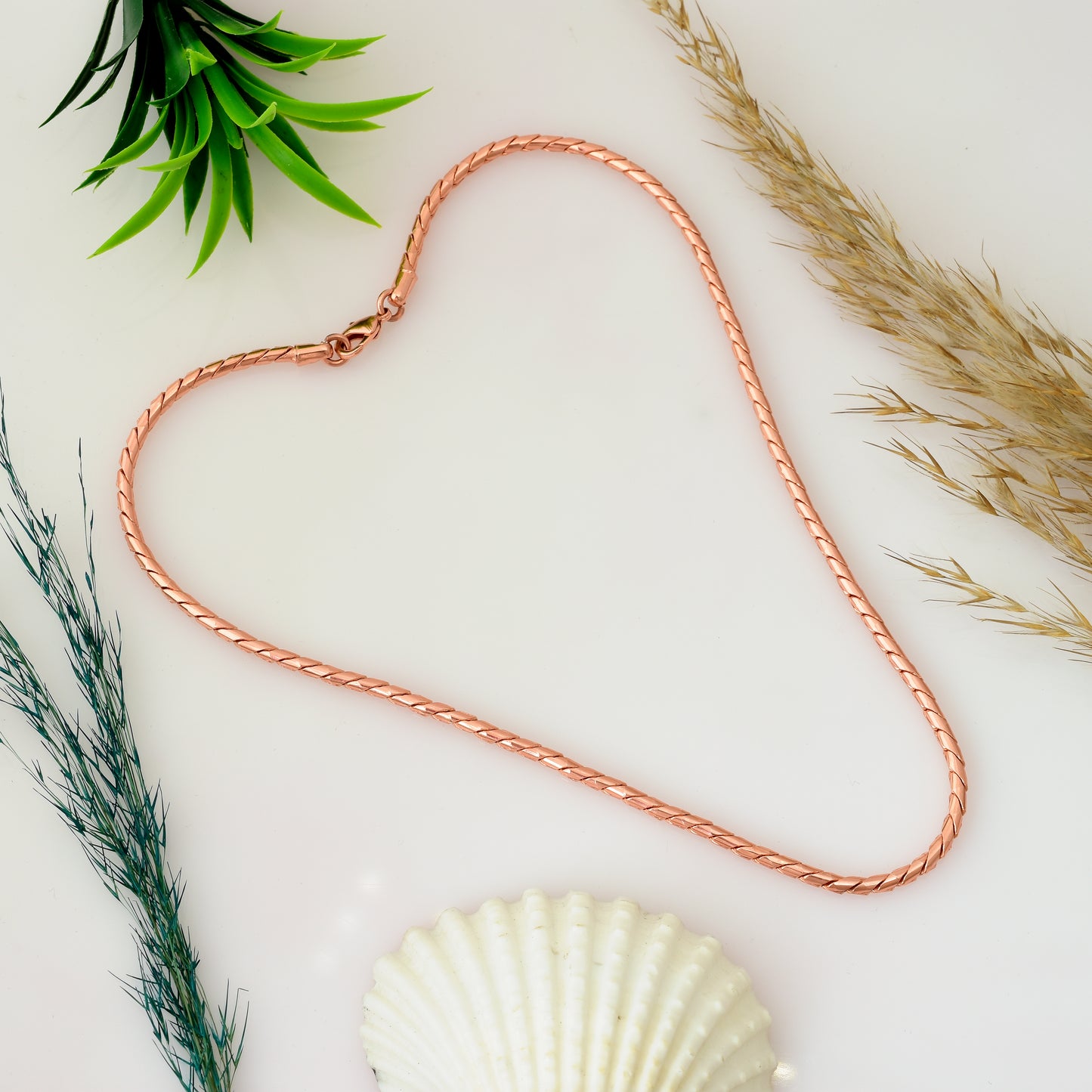 Copper Serpentine Chain Necklace | Handmade Antiqued Chain Necklace | 14"-28" Men's Jewelry | Statement Chain for Him | Pendant Chain