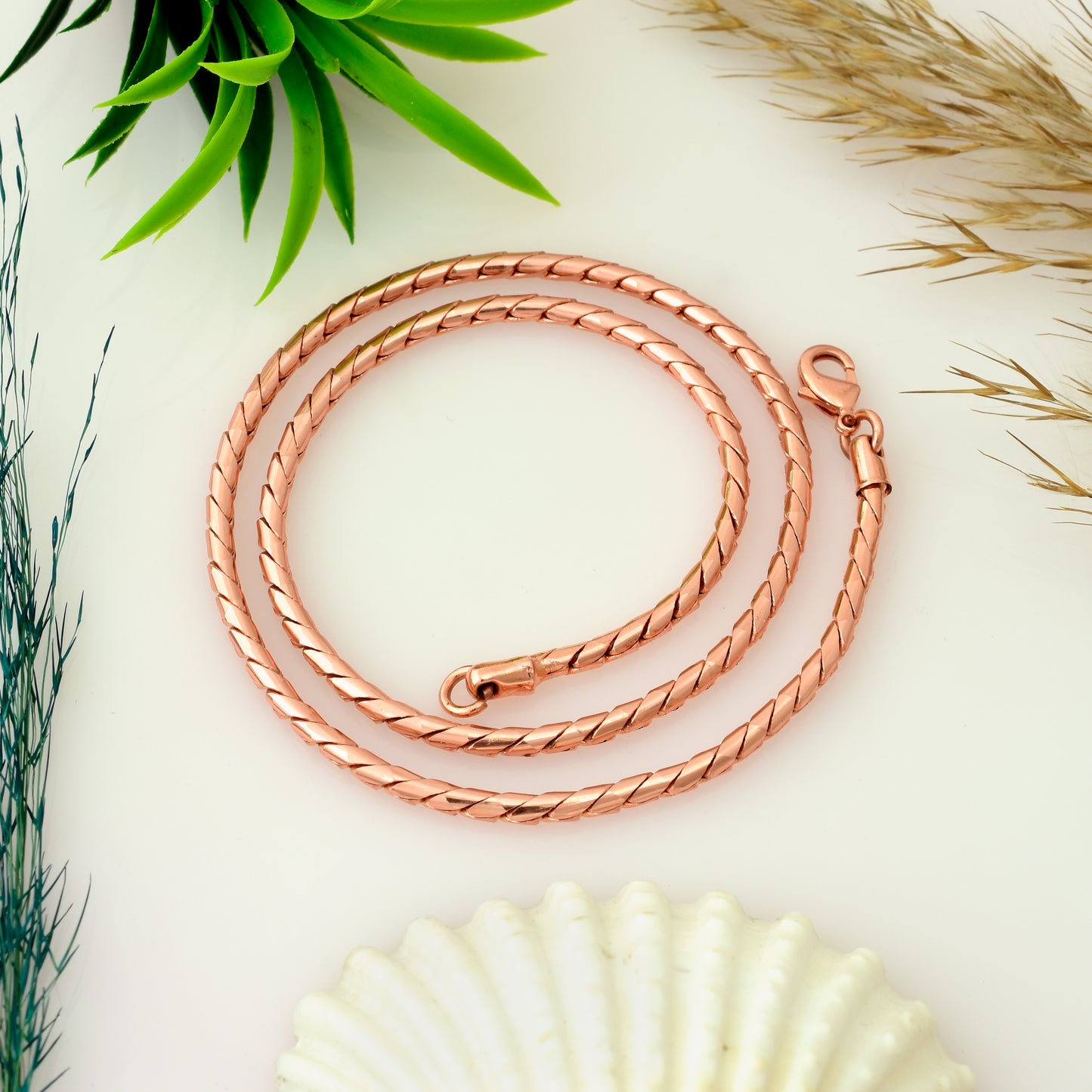 Copper Serpentine Chain Necklace | Handmade Antiqued Chain Necklace | 14"-28" Men's Jewelry | Statement Chain for Him | Pendant Chain