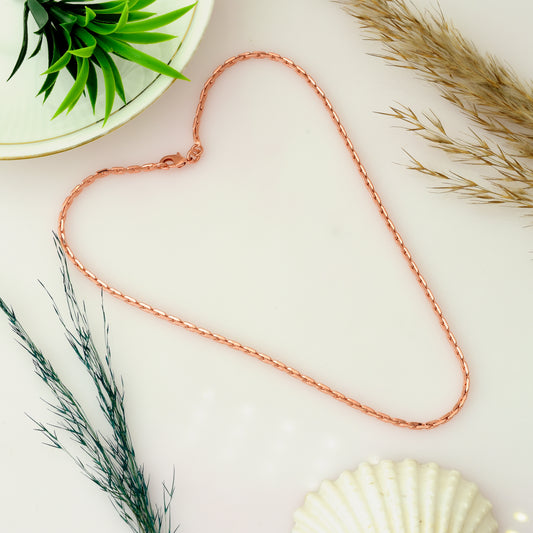 Copper Chain Necklace, Solid Oval Link Copper Chain, Unisex Healing Energy Copper Necklace, Gift for Him & Her