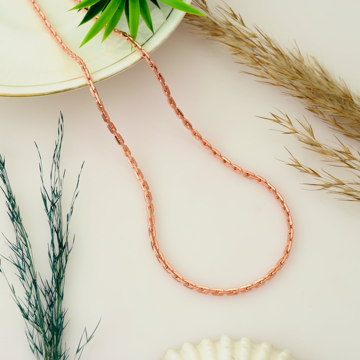 Copper Chain Necklace, Solid Oval Link Copper Chain, Unisex Healing Energy Copper Necklace, Gift for Him & Her
