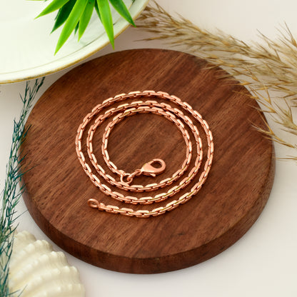 Copper Chain Necklace, Solid Oval Link Copper Chain, Unisex Healing Energy Copper Necklace, Gift for Him & Her
