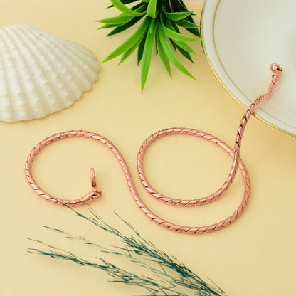 Copper Serpentine Chain Necklace | Handmade Antiqued Chain Necklace | 14"-28" Men's Jewelry | Statement Chain for Him | Pendant Chain