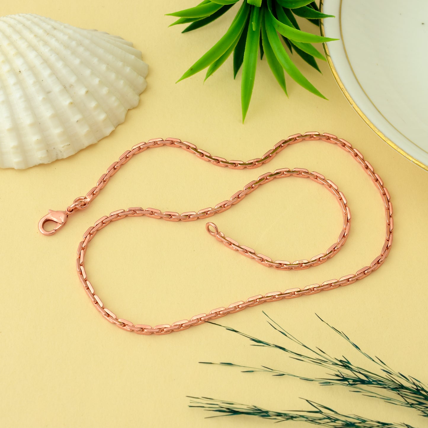 Copper Chain Necklace, Solid Oval Link Copper Chain, Unisex Healing Energy Copper Necklace, Gift for Him & Her