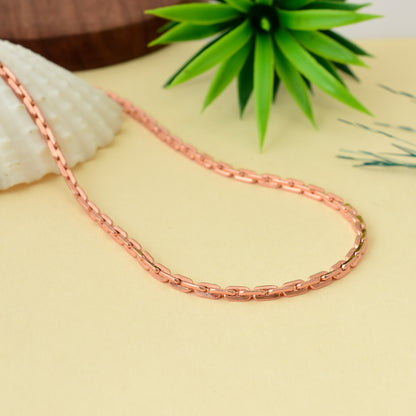 Copper Chain Necklace, Solid Oval Link Copper Chain, Unisex Healing Energy Copper Necklace, Gift for Him & Her