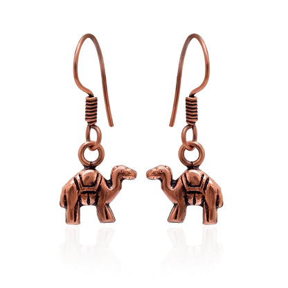 Animal Miniature Jewelry, Camel Dangle Earrings, Camel Charm Jewelry, Dessert Animal, Antique Copper Jewelry, Camel Lover Gift, Animal Charm