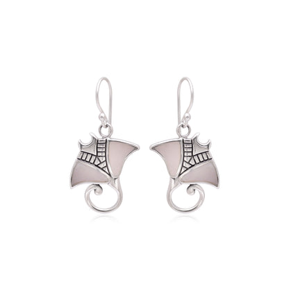 925 Sterling Silver Dangle Fish  Earrings For Women