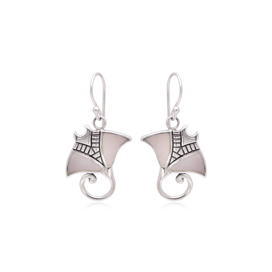 925 Sterling Silver Dangle Fish  Earrings For Women